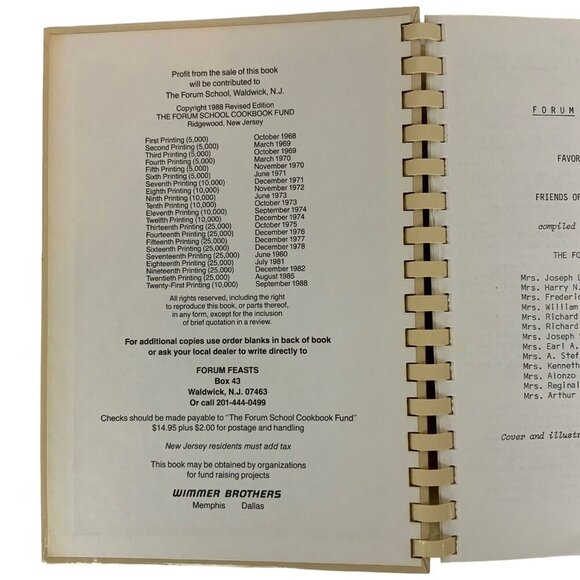 Forum Feasts Community Cookbook 21st Printing 1988 Spiral Bound - Picture 4 of 15